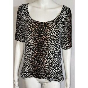 White House Black Market Leopard Print Blouse - Size M